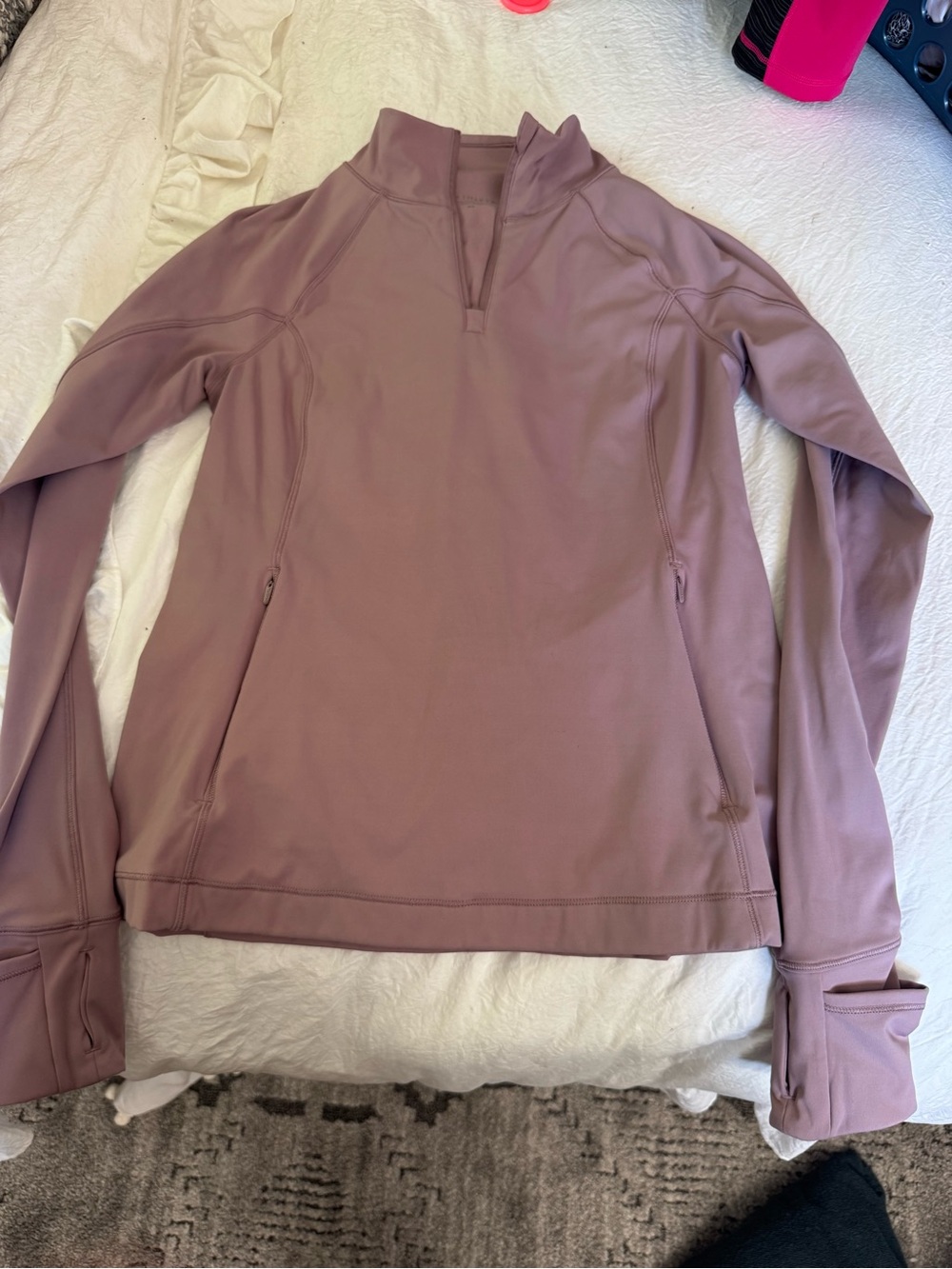 Athleta Mauve Half-Zip Pullover